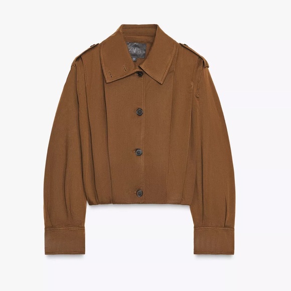 Zara Jackets & Blazers - NEW! Zara Pleated Jacket With Tabs ZW Collection